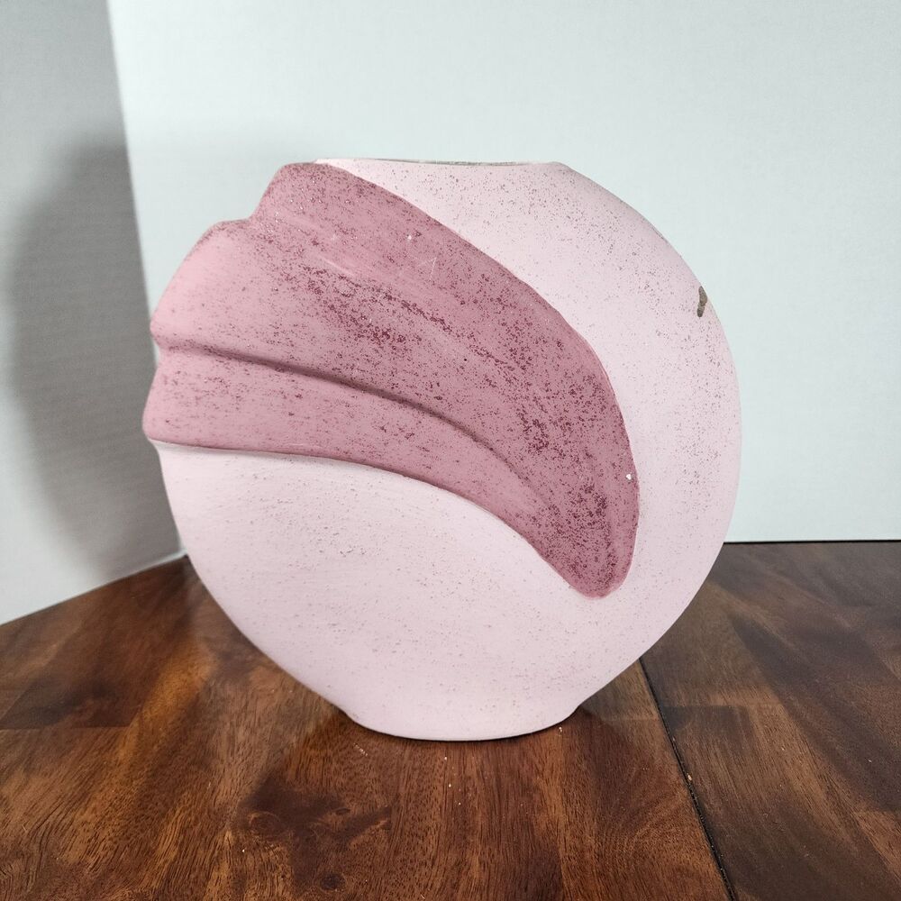 Retro Ceramic Pink Vase 10"